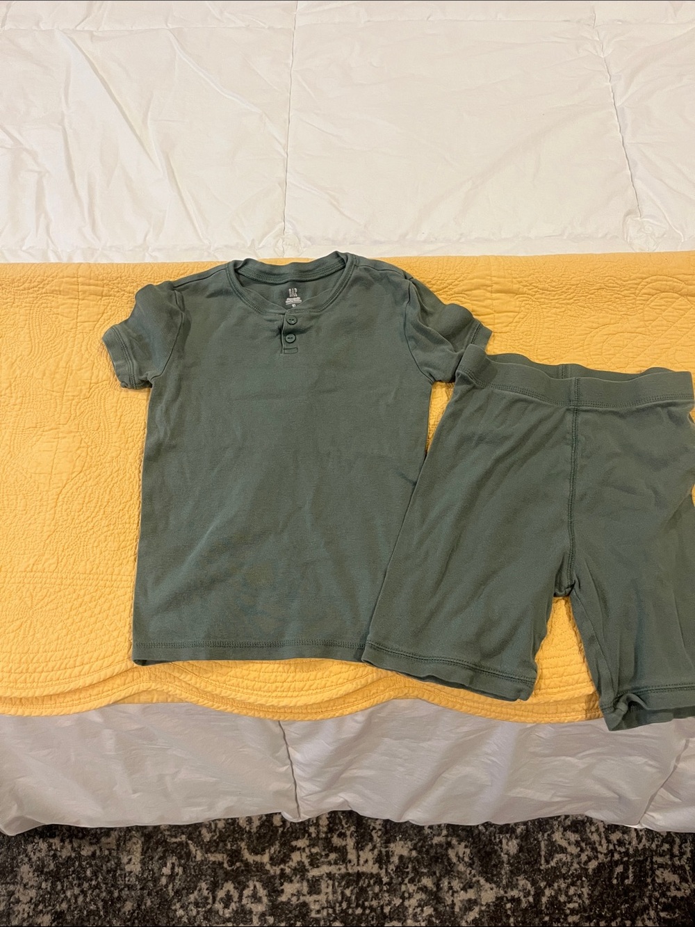 GAP Olive Green Short Sleeve Henley Pajama Set